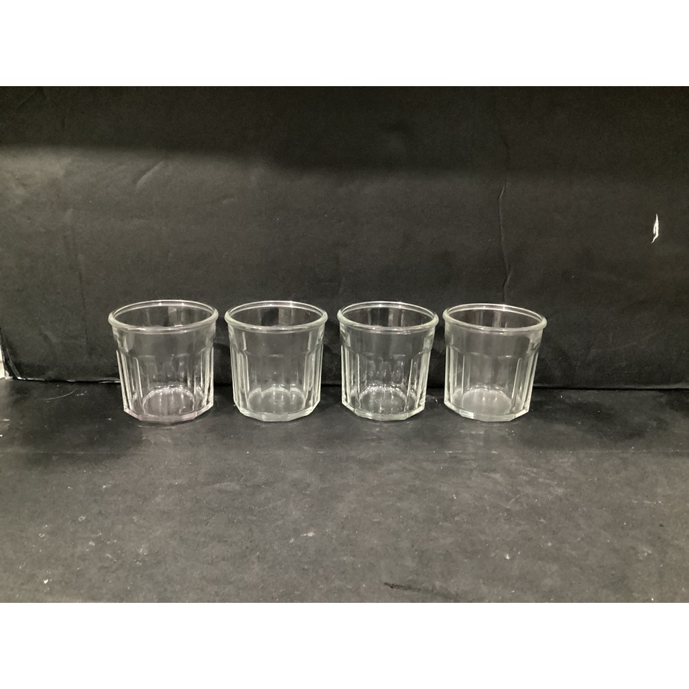 Luminarc 500 Clear Glass Tumblers, Set of 4, 10-Panel Design, French Glassware